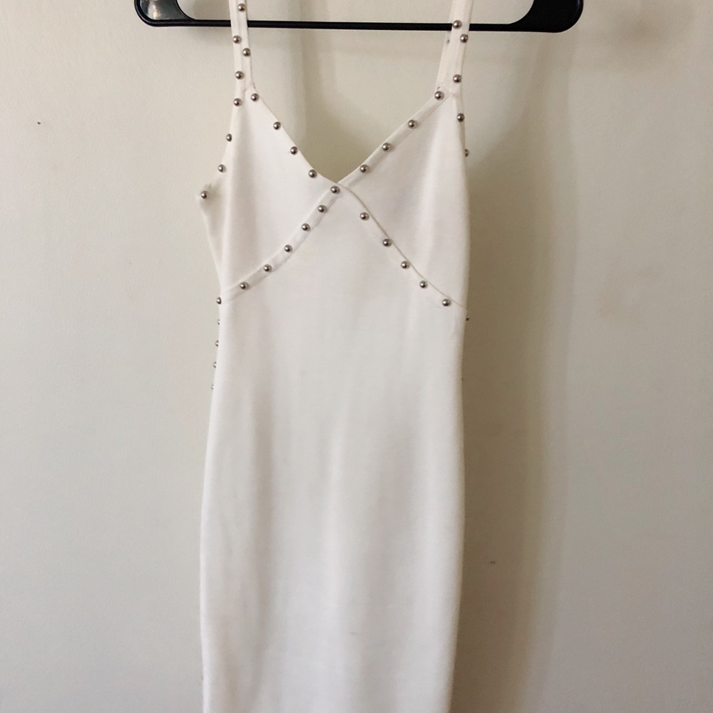 White stud bodycon dress